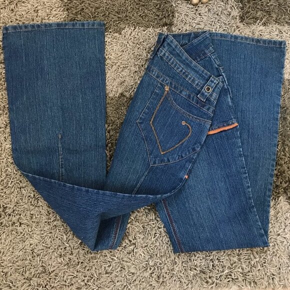 Y2K Size 7/8 Gnger Wide Leg Jeans. Runs Small. New With Tags - Picture 2 of 3